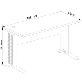 akord furniture factory Pc-schreibtisch Akord Bm135 in der Farbe Erle B135 x H76 x T60 cm