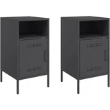 vidaXL Nachtschrank 2 Stk. 36 x 39 x 68 cm Schwarz