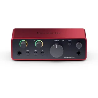 Focusrite Scarlett Solo 4. Gen USB-Audio-Interface für Gitarristen, Sänger und Produzenten — Aufnahmen in HiFi-Studioqualität sowie sämtliche Software, die Sie zur Aufnahme benötigen