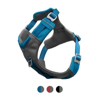 Kurgo Journey Air Hundegeschirr, Mit gepolstertem Brustteil und Rückgriff, Für Hunde von 23-34 kg, Größe L, Blau/Grau