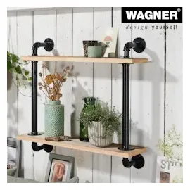 Wagner Regalträger Industrial Pipe Ø 3,25 cm x 12 cm Schwarz