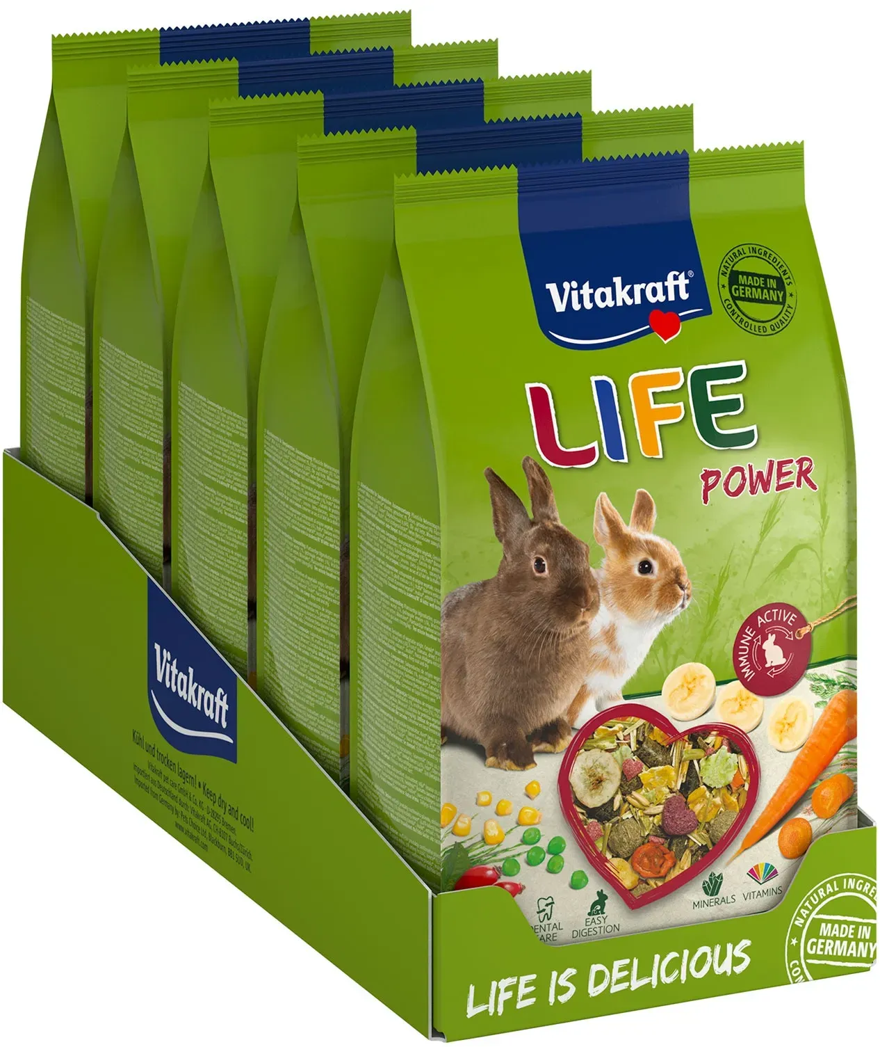 Vitakraft Life Power Zwergkaninchen 600g, 5er Pack