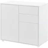 [en.casa] Sideboard Paarl 74 x 79 x 36 cm Weiß