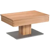 Sofatisch mit Staufach in Kernbuche Silberfarben