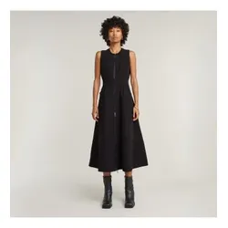 G-Star für Damen. D23605-9285-6484 Korsett-Schlagkleid schwarz (M), Lässig, Polyester, Ärmellos / Hosenträger, Nachhaltig