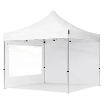 TOOLPORT Faltpavillon 3 x 3 m inkl. 2 Seitenteile Weiß