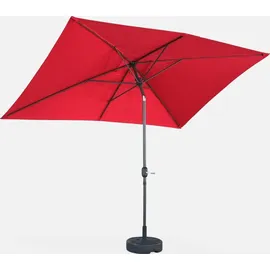 sweeek Rechteckiger Sonnenschirm 200 x 300 cm Rot