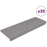 vidaXL Stufenmatten Selbstklebend Sisal-Optik 30Stk. 65x21x4cm Silbern