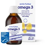 Arctic Blue Premium Omega 3 Fischöl 300ml für Hunde und Katzen in Lebensmittelqualität - Omega 3 & 6 Fettsäuren mit EPA & DHA - Öl für gesunden Stoffwechsel, glänzendes Fell und gesunde Haut