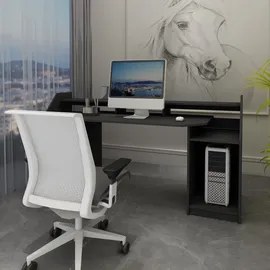 ML-Design Schreibtisch Schwarz, 55x90.6x179.8 cm Arbeitszimmer, Schreibtische, Gaming-Tische