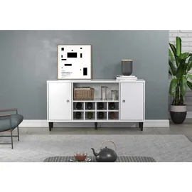 VCM Evolution Sideboard 136 x 70 x 36 cm Weiß/Dunkelbraun