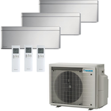 DAIKIN Stylish Klima 2xFTXA25CS + FTXA50CS | Silber | 2x2,5 + 5kW