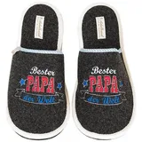 ADELHEID Bester Papa Filzpantoffel Farbe:Rabenschwarz, Größe:42/43 | 42/43