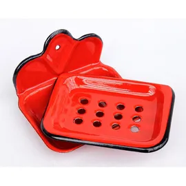 DanDiBo Ambiente DanDiBo Seifenhalter 618 Seifenschale 13 cm emailliert Landhaus Emaille Seifenspender