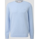 s.Oliver Strickpullover Logo-Stickerei, Herren, SKYBLUE, XXL