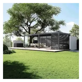 Weide Horizontale Lamellenwand für Weide Pergola 0,93m in Anthrazit aus Aluminium