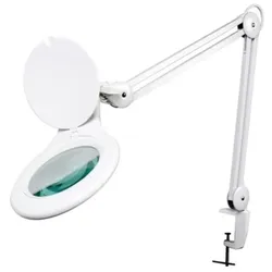 Velleman LED-Lupenleuchte, Klemmfuß, Gelenkarm, Linsenkappe, 48 leds, Vergrößerung 2.25x, weiß