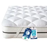 ZOLLNER Matratzenschoner in 180x200 cm - Topper mit praktischen Eckgummis - für Allergiker geeignet – Polyester - waschbar bis 60°C - Hotelqualität