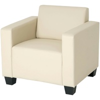 Mendler Sessel Loungesessel Lyon, Kunstleder ~ creme