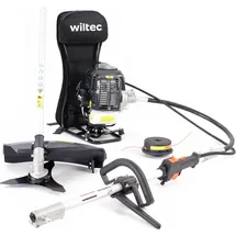 Wiltec 2-in-1 Multifunktionsgerät mit 2-Takt-Motor mit Rucksack, Backpacker Multigartengerät, Multitool Gartenwerkzeug mit u.a. Rasentrimmer