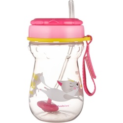Canpol babies Sport Cup Tasse mit Strohhalm 9m+ Pink 350 ml