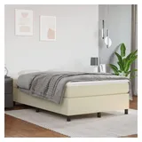 vidaXL Bettgestell Creme 120x200 cm Kunstleder