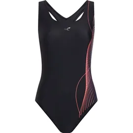Energetics Badeanzug Damen Schwarz/Rot 38 Cup D