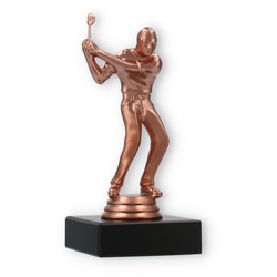 Pokal Kunststofffigur Golf Herren bronze auf schwarzem Marmorsockel 16,0cm