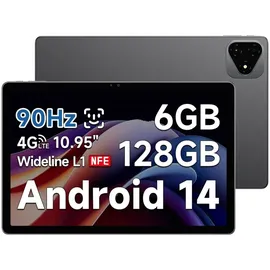 Alldocube iPlay 60 Pro 11" Tablet, 90Hz FHD (1920x1200), Android 14, 16GB RAM (6+10)+128GB+512GB erweiterbar, Helio G99 Octa-Core, Widevine L1, 7000mAh, 4 Lautsprecher, 4G/Wifi5, PD 18W