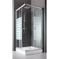 WELLTIME Eckdusche »Trento Banda« mit variablem Verstellbereich, Duschabtrennung mit Schiebetüren, grau