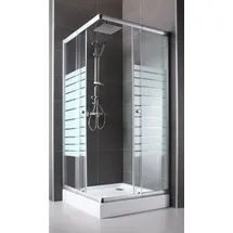 WELLTIME Eckdusche »Trento Banda« mit variablem Verstellbereich, Duschabtrennung mit Schiebetüren, grau