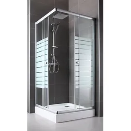 WELLTIME Eckdusche »Trento Banda« mit variablem Verstellbereich, Duschabtrennung mit Schiebetüren, grau