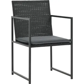 vidaXL Polyrattan Garten-Set 44443 5-tlg. schwarz mit Auflagen