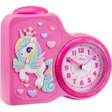 Atlanta 2145/17 Kinderwecker mit Leisegang 3D Einhorn