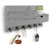 Bibykivn Schlüsselbrett mit Ablage - Home Dekoration Schlüsselkasten Vintage, Rustic Wandorganizer für Schlüsselbrett Organizer mit 6 Schlüsselhaken, Schlüsselboard Holz