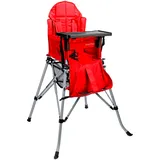 One2Stay Kinderhochstuhl faltbar mit abnehmbaren Esstisch rot