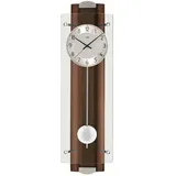 Pendeluhr AMS Wanduhr 5259 / 1 Funk mit Pendel Massivholzrückwand Nussbaum lackiert