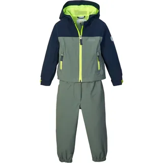 Regenanzug "FIOS 20 MNS JCKT AND PNTS", Kinder, Gr. 86/92, grün (oliv), Obermaterial: 100% Polyester. Futter: 100% Polyester, FIRST INSTINCT BY KILLTEC, sportlich, Sportanzüge, für Kinder Wind- & Wasserabweisend