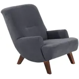 58 aufm Kessel Sessel Kajsa Veloursstoff 101 x 80 x 71 cm Anthrazit