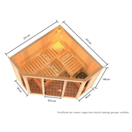 Karibu Alcinda 2 inkl. 9 kW Bio-Ofen + ext. Steuerung