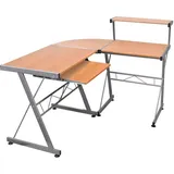 Eck-Computertisch | L-Form | Bürotisch | Tastaturauszug | Monitorständer | 132cm