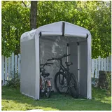 SoBuy Gartenhaus KLS11, Foliengerätehaus Gerätehaus Fahrradgarage UV-Schutz Regenschutz, Geräteschuppen, Terrasse Motorrad Garage, inklusive Fundamentrahmen grau