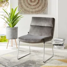 Home Affaire Sessel HOME AFFAIRE "Gil, Loungesessel Wohnzimmer", grau, B:61cm H:88cm T:74cm, Samtvelours (100% Polyester), Sessel, Sessel, Samtvelours Bezug, in drei Farbvarianten, Sitzhöhe 47,5 cm