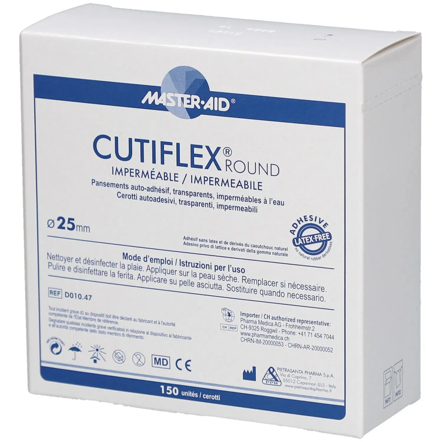 Master Aid® Cutiflex® Pansements Ronds Waterproof 25 mm