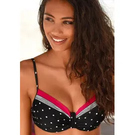LASCANA Bügel-Bikini-Top Damen Schwarz/Rot 36 Cup F