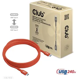 Club 3D USB 2.0 Typ-C Kabel Bidirektional USB-IF 480Mb PD 240W St./St. 3m orange