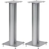 NORSTONE Lautsprecherständer Stylum, stabil aus Metall, bis 50kg belastbar, Paarpreis (Stylum 2 (60cm), Silber (matt))