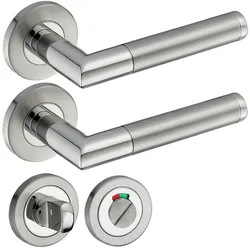 ID Dinkel Türgriff Edelstahl Türgarnitur Türdrücker Türbeschlag Türklinke Innentür Bad WC ELEN WC Garnitur-SET