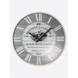 Wanduhr HEINE HOME, grau, Wanduhren, B/H/T: 42cm x 42cm x 7cm, B:42cm H:42cm T:7cm