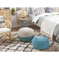 Pouf hellblau ⌀ 40 cm CONRAD